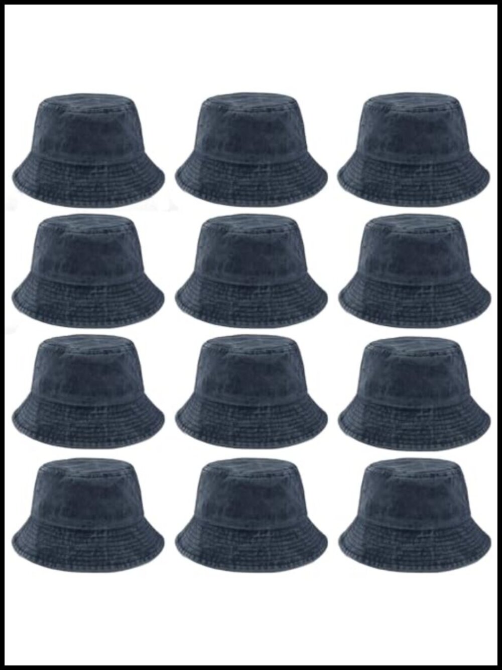 12 Pack Vintage Washed Distressed Bucket Hats Cotton Unisex Summer Cap